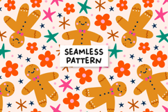 Gingerbread Pattern Christmas Cookie Background Product Image 1