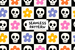 Floral Skull Pattern Halloween Background Product Image 1