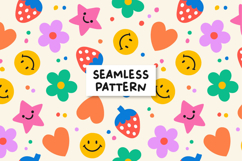Retro Summer Pattern Summer Backgruound. Product Image 1