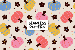 Floral Pumpkin Pattern Fall Pumpkin Background Product Image 1