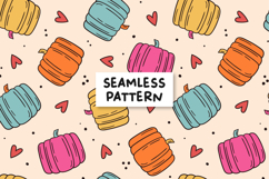 Fall Pumpkin Seamless Pattern Pupkin Background Product Image 1