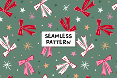 Christmas Bows Pattern Christmas Background Product Image 1