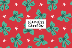 Coquette Christmas Pattern Christmas Bows Background Product Image 1