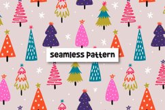 Christmas tree pattern. Christmas seamless pattern Product Image 1