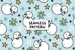 Winter Snowman Pattern Snowman Background Product Image 1