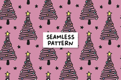 Doodle Christmas Tree Pattern Christmas Background. Product Image 1