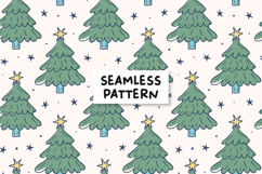 Christmas Tree Seamless Pattern Winter Christmas Background Product Image 1