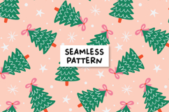Coquette Christmas Tree Pattern Christmas Background Product Image 1