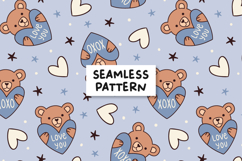 Boy San Valentines Pattern Teddy Bear Background Product Image 1