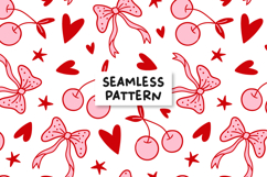 Coquette San Valentines Pattern Bows Background Product Image 1