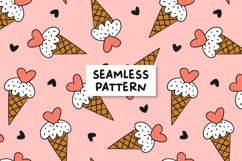 Valentines Ice Cream Pattern Love Ice Cream Background Product Image 1