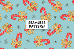 Bow Candy Cane Pattern Christmas Candy Cane Background Product Image 1