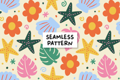 Summer Pattern Satrfish Pattern Tropical Background Product Image 1