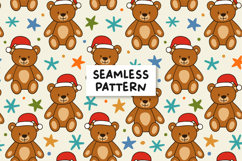 Christmas Pattern Christmas Teddy Bear Background Product Image 1