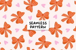 Bows Patttern Coquette Bows Background San Valentines Bow Product Image 1