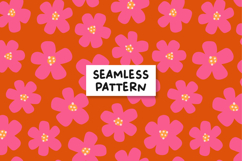 Red Pink Floral Pattern Flowers Background Product Image 1