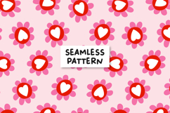 San Valentines Pattern Love Background Pink Red Floral Product Image 1