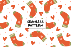 Valentines Pattern San Valentines Background Socks Product Image 1