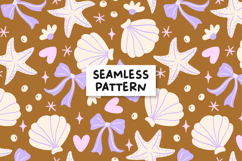 Seashell Pattern Summer Background Starfish Pattern Product Image 1