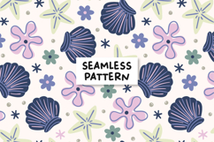 Summer Pattern Seashell Background Summer Digital Paper Product Image 1