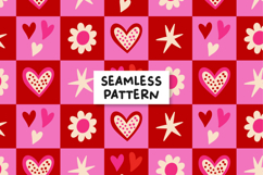 Checkered Valentines Pattern Love Background Product Image 1