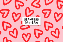 Red Hearts Pattern Love Background Product Image 1