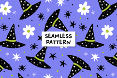 Witch Hat Pattern Halloween Wizard Hat Background Product Image 1