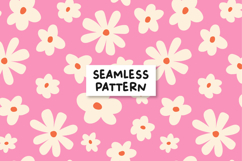 Pink Floral Pattern Spring Flowers Background. Product Image 1