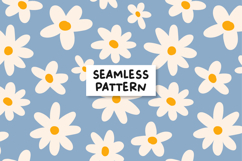 Blue Floral Pattern Daisy Background. Product Image 1