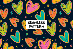Colorful Hearts Pattern Vibrant Hearts Background. Product Image 1