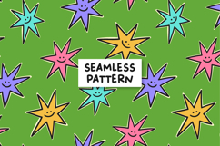 Colorful Stars Pattern Stars Digital Paper. Product Image 1