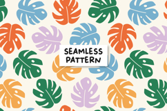 Tropical Leaves Pattern Tropical Monstera Background Product Image 1