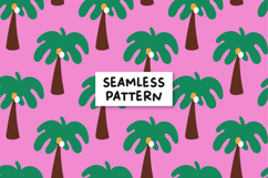 Palm Tree Pattern Summer Tropical Background Product Image 1