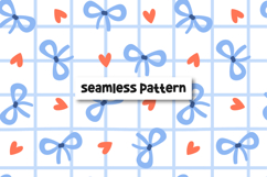 Blue Bows Pattern Cute Bow Background Product Image 1