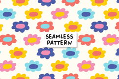 Retro Floral Pattern Colorful Daisy Background Product Image 1