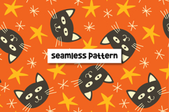 Halloween Cats Pattern Spooky Halloween Background. Product Image 1