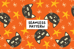 Halloween Cats Pattern Spooky Halloween Background. Product Image 1
