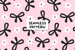 Dark Bows Pattern Coquette Background Product Image 1