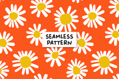 Red Floral Pattern Daisy Digital Paper Product Image 1