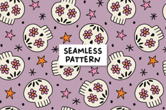 Skull Seamless Pattern Halloween Digital Paper Product Image 1