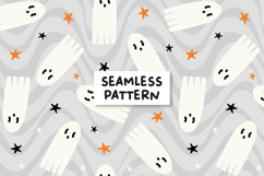 Ghost Pattern Cute Ghost Background. Product Image 1