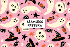 Pink Halloween Pattern Spooky Background. Product Image 1