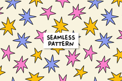 Colorful Stars Pattern Retro Stars Background Product Image 1
