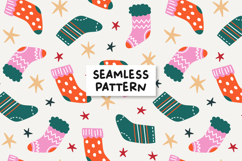 Christmas Socks Pattern Winter Background Product Image 1