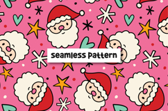 Santa Seamless Pattern Christmas Background. Product Image 1