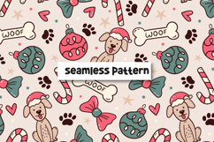 Cute Christmas Dog Pattern Seamless Holiday Pet Design Product Image 1