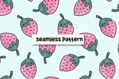 Strawberry Seamless Pattern Strawberries Background Product Image 1