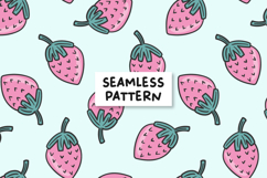 Strawberry Seamless Pattern Strawberries Background Product Image 1