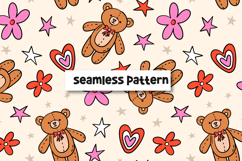 Valentines Teddy Bear Pattern Teddy Bear Background. Product Image 1