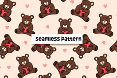 San Valentines Teddy Bear Pattern Cute Teddy Bear Background Product Image 1